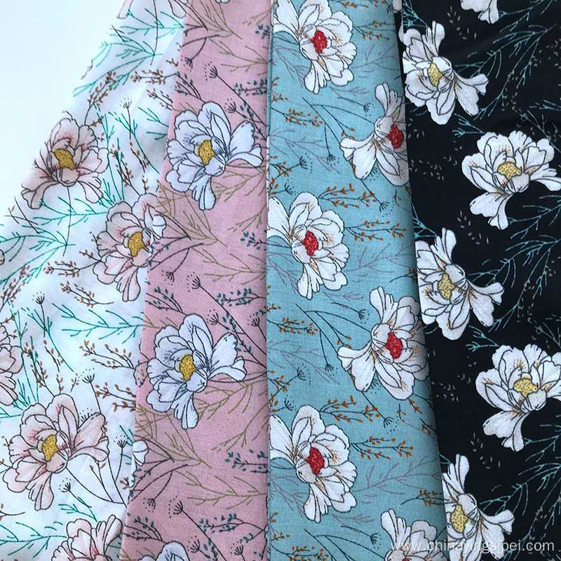 New Design Floral Print Rayon Stock Lot Fabric