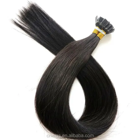 (300grams/set, Color #1B) HARMONY 20inch Natural Color virgin indian hair raw unprocessed flat tip hair for salon and school