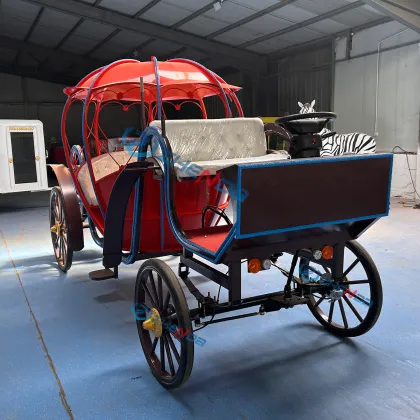 Metal Princess Pumpkin Horse Cart Cinderella Carriage