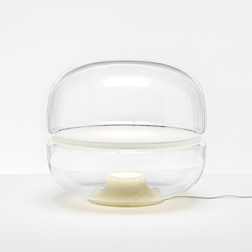 Petite lampe de chevet en verre transparent LEDER