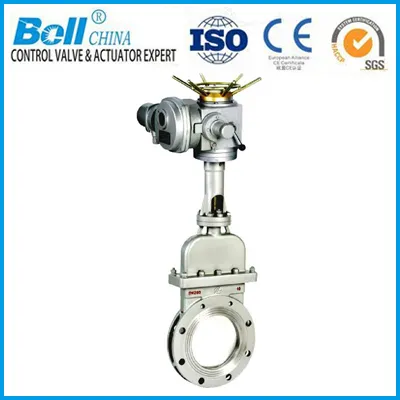 Electric knife edge gate valve
