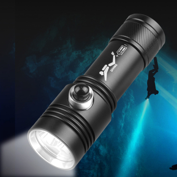 2-Model White and Yellow Light Underwater Flashlight: XHP50 LED Lamp with Aluminum Alloy Construction, IP68 Waterproof Rating, and Diving Torch Functionality