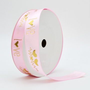 Wave Pattern Ribbon Flower Thick Polyester Fabric with Foil Print for Gift Wrapping