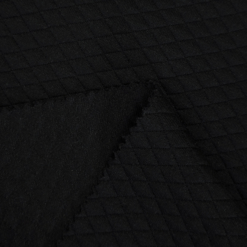 Anti-Wrinkle Breathable Polyester Spandex Knitted Quilted Diamond Jacquard Fabric 180gsm for Garments