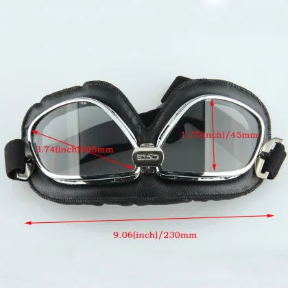 POSSBAY Yellow/Silver Lens Vintage Glasses for Harley Motorcycle Helmet Goggles Scooter Glasses Pilot Cruiser Steampunk