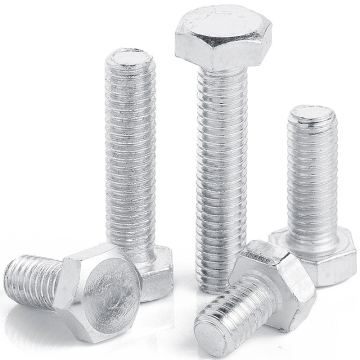 White Zinc Plated Hexagonal Screws, Bolts, and Hex Fasteners with Coarse Threads