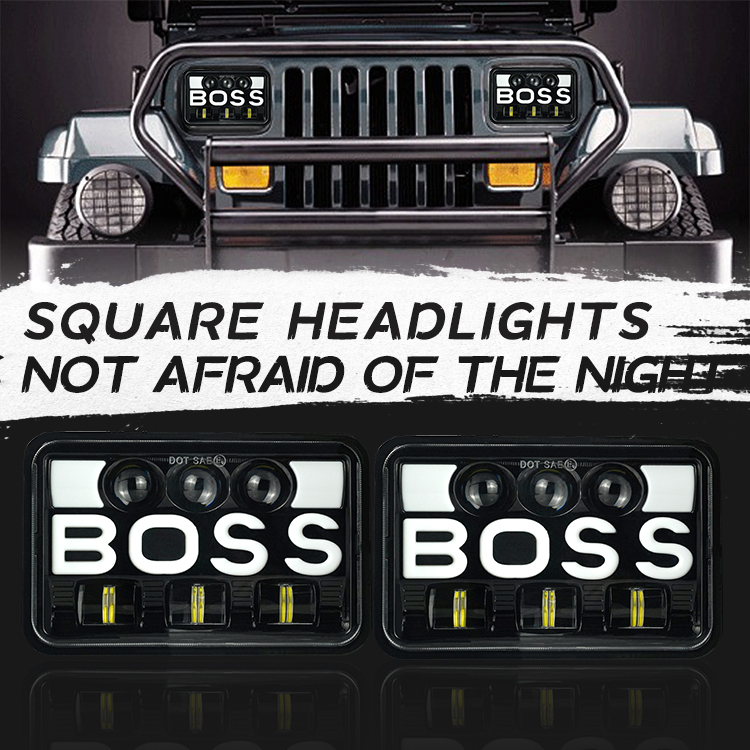 motorcycle square led headlight