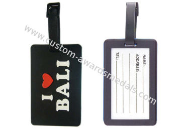 I Love Bali Silicon / Soft Pvc Customized Luggage Tag With Double Sided