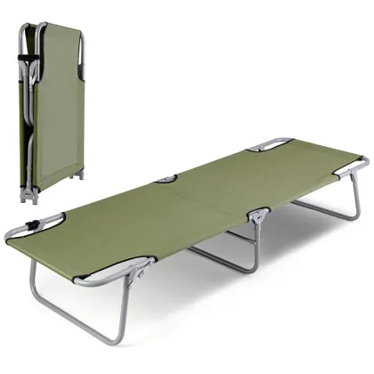 Portable Steel Frame Metal Camping Chair & Sleep Bed