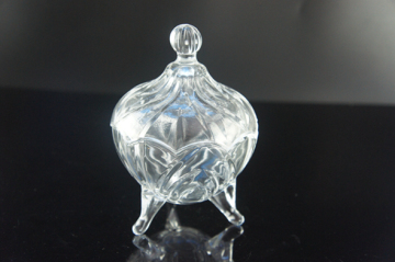 Clear Glass Sugar Bowl, Glass Candy Jar, Glass Food Jar Tz095