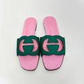 women designer flip flops Leather slides