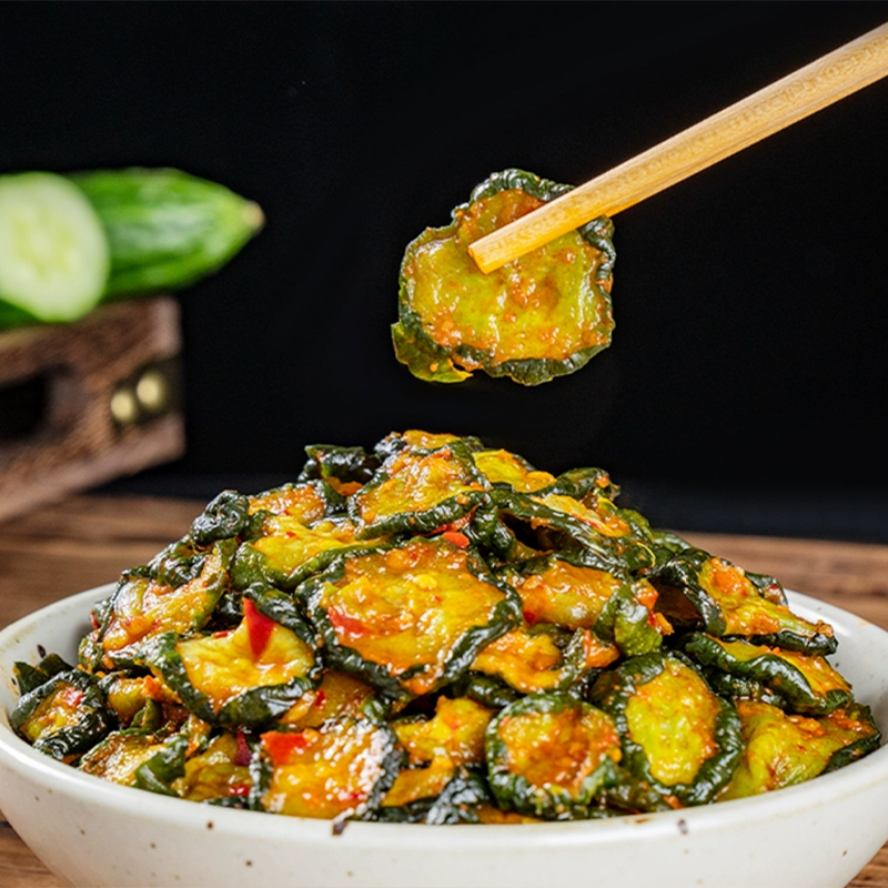 Spicy mixed cucumber slices
