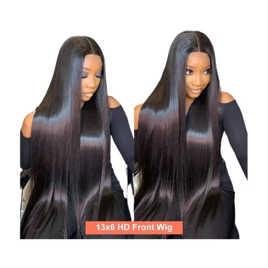 12A Raw Indian Hair HD Lace Frontal Wig Brazilian Virgin Swiss Lace Closure Front Bone Straight Human Hair Wigs For Black Women
