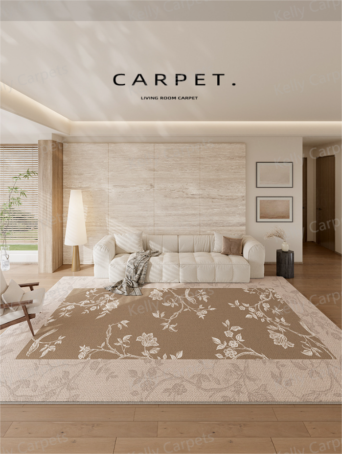 Ковер в гостиной - цветы во французском стиле