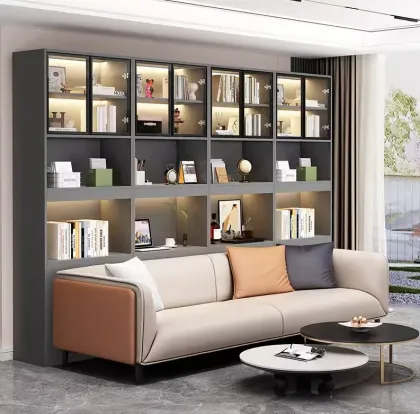 behind the sofa bookshelf