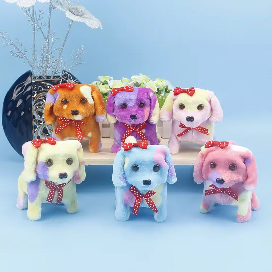 Manufacturer direct sales can customize children's electric toy dog plush toy dog baby soft plush fabric battery dog pet toy chi