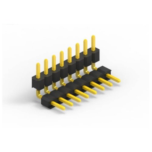 1.27mm Pin Header Single Row Double Plastic Angle