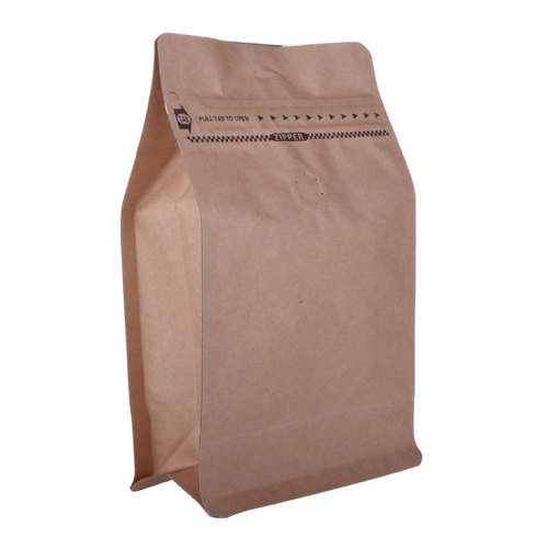 OEM Block Wholesale Biodegradable Food Packaging Manufacturer Plastic Bottom Coffee Bags with Valve