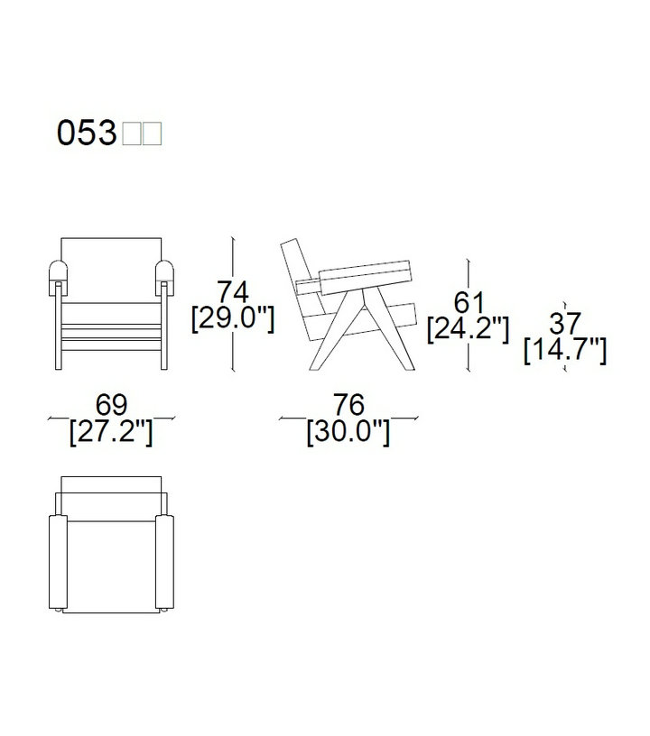 053 Capitol Complex Armchair by Pierre Jeanneret