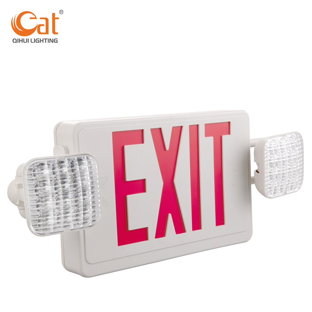 Combination of eixt sign and emergency light