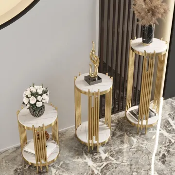 Luxury Metal Flower Display Stands - Modern Pedestal Stands for Wedding and Living Room Furniture Sets