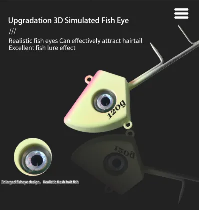 Glow-in-the-Dark Double Hook Lead Head for Deep Sea Fishing (80-200g)