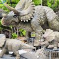 Animatronik triceratops realistis prasejarah untuk taman hiburan