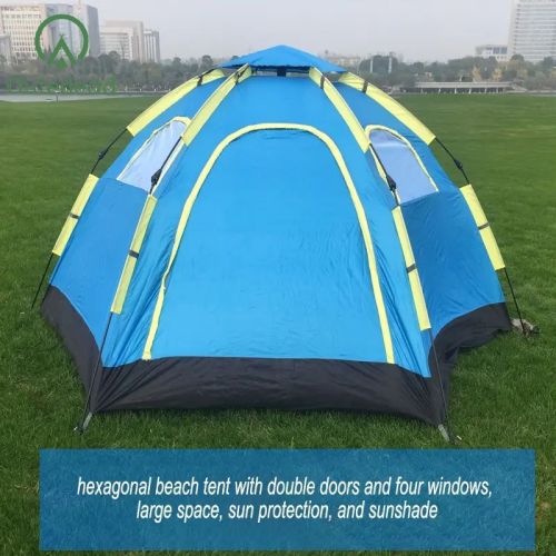 beach sun shelter tent 6 Man Hexagon Instant Tent with 4 Windows Manufactory