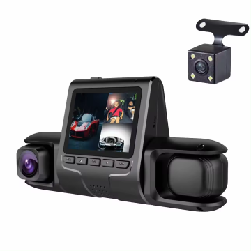 OEM 3 Channel 1080P Full HD Car Dashcam with Front, Rear, and Inside Cam