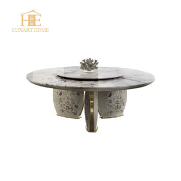 Luxury Modern Carrara White Marble Round Dining Table