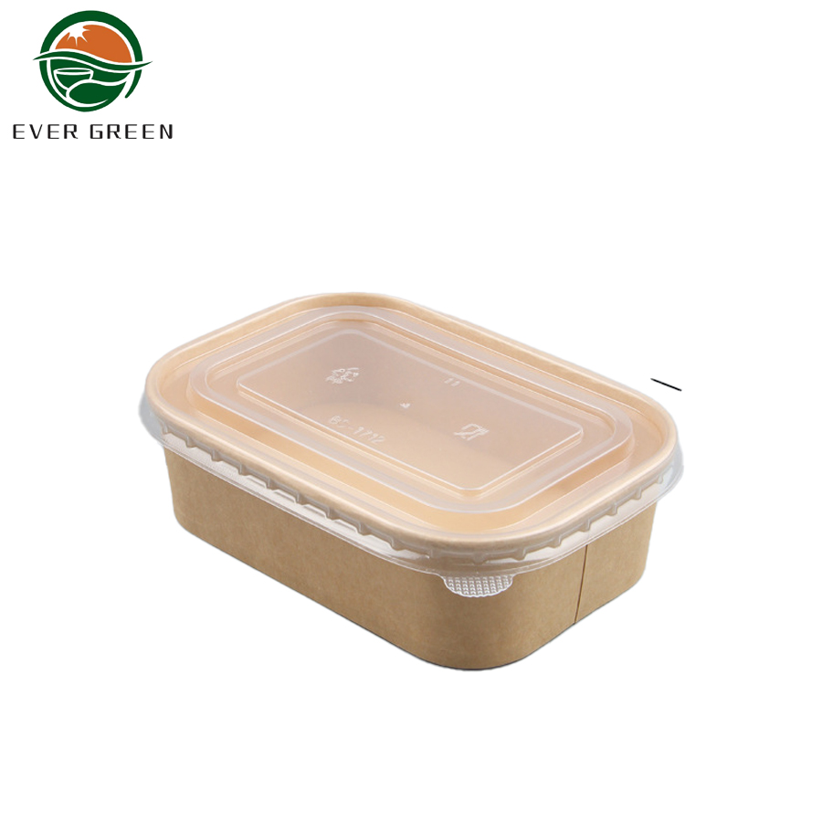 Одноразовый контейнер для пищевых продуктов на одноразовой бумаге.