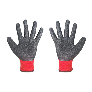 Affordable 13 Gauge Cotton Liner Dipped Latex Crinkle Work Safety Gloves for Construction