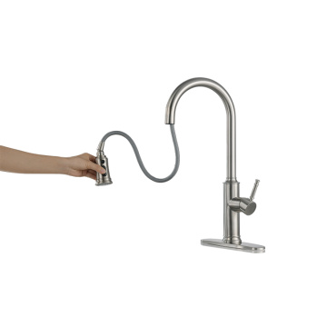 handlen sengl 304 # Faucet Cegin dur gwrthstaen