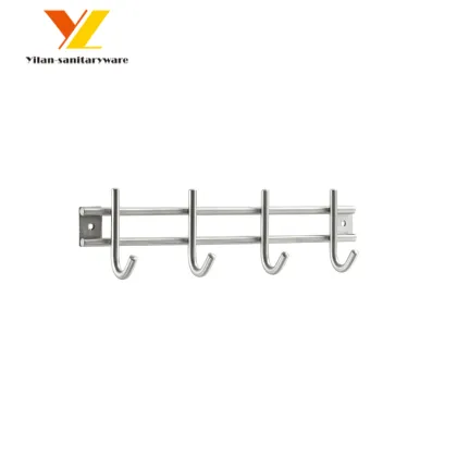 Home Use Stainless Steel Wall Coat Rack with 4 Hooks