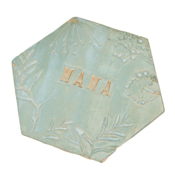 Hand-Painted Wildflower Glazed Ceramic Coaster - Mother's Day Gift