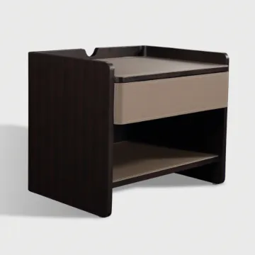 Wooden Luxury Nightstand with Drawer: Modern Design Bedside Table