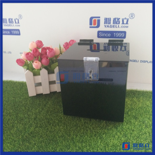 2016 Hot Sale!! Wholesale Black Vot Box with Lock / Small Acrylic Donation Box