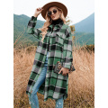 Frauen Lounge Revers Button Plaid Jacke