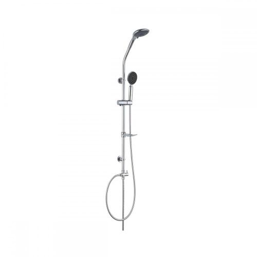 Adjustable Height Stainless Steel Black Round Shower Set