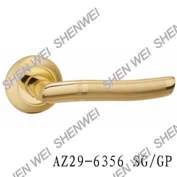 Aluminum Tubular Lever Door Handle on Radius Rosette