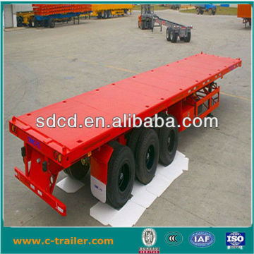 tri axle 40ft container flatbed semi trailer,flatbed or skeleton container semi trailer optional