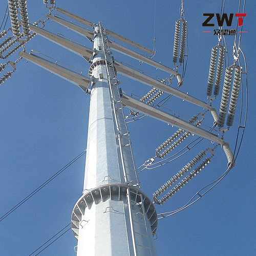 Poste de aço para energia elétrica