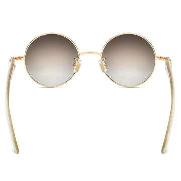 Handmade Buffalo Horn Sunglasses Vintage Round Full Frame Horn Sunglasses Supplier