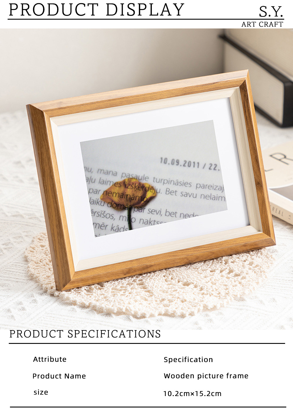 Natural Wooden Tabletop Picture Frame X