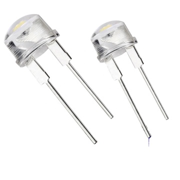 Mũ rơm đã dẫn 8 mm diode ánh sáng xanh 0,5w f8 qua lỗ