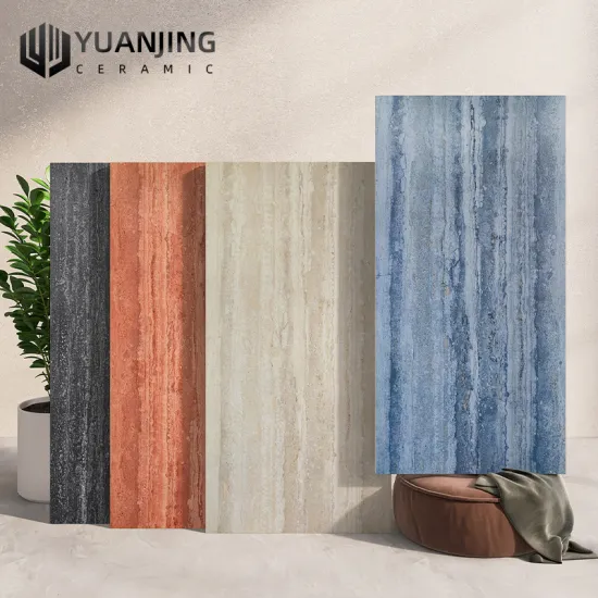 Travertine-Style 600x1200mm Anti-Slip Porcelain Tiles: Ideal for Living Rooms, Kitchens, Bathrooms & Walls
