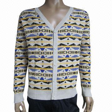 ผู้ชายคาร์ jacquard ทำจากผ้าฝ้าย 100%