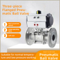 Supapă pneumatică cu bilă cu flanșă din trei piese