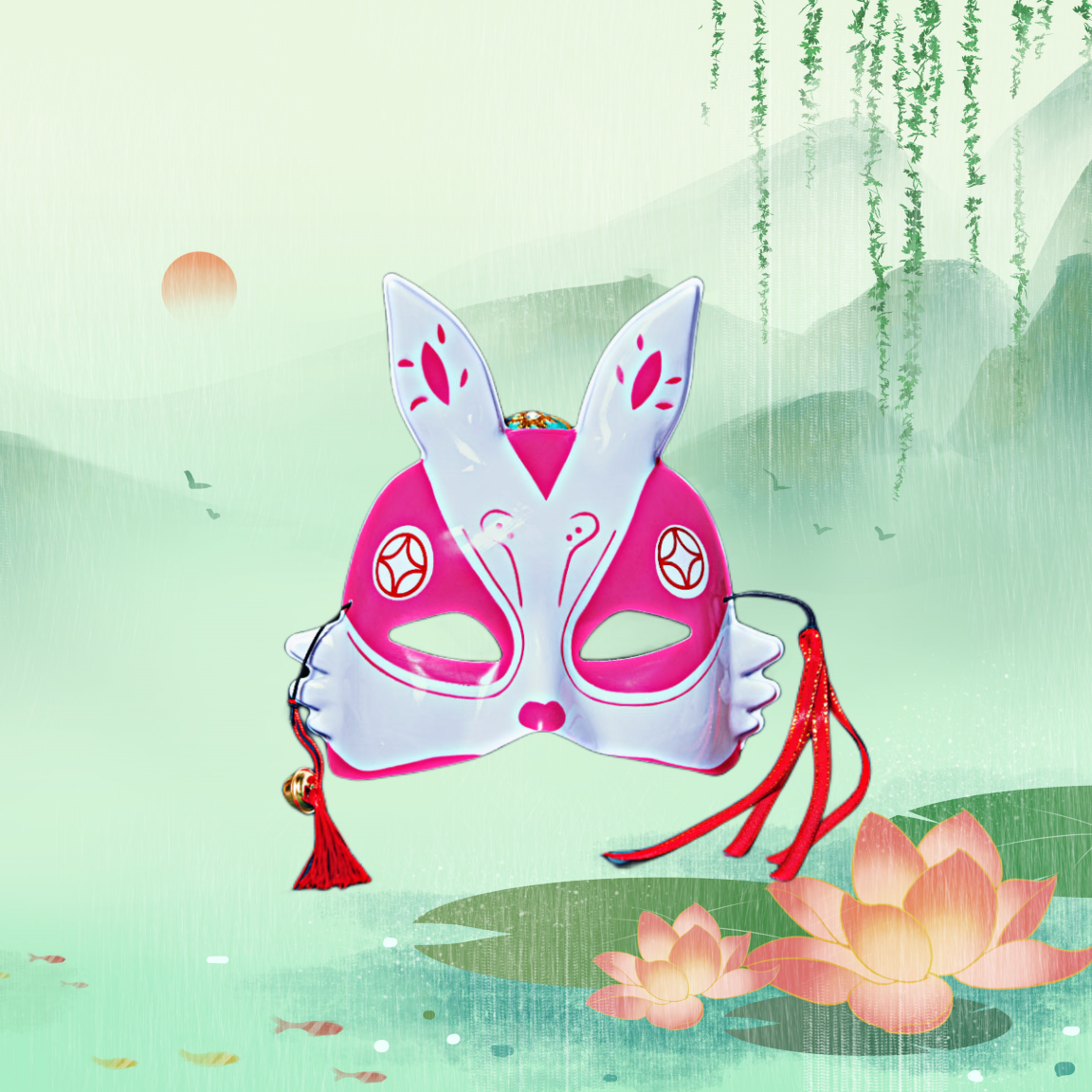 Rabbit Head Glowing Cosplay Mask