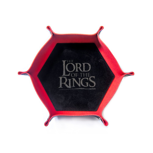 Bescon Hexagon Folding PU Leather and Velvet Dice Tray, Portable Dice Holder, Customized Engraving Available